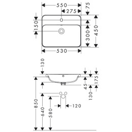 Фото Встраиваемая раковина Hansgrohe Xuniva Q 60162450 белый