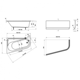 Акриловая ванна 170x105 Ravak (CA31000000), угловая