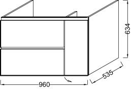 Тумба под раковину Jacob Delafon Soprano 100 см, EB1331-E10, цвет - квебекский дуб