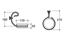 Мыльница Globo Paestum (PA039) Белый, Состаренный металл