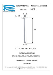 Фото Remer 347S20 Кронштейн для верхнего душа 200 мм (хром)