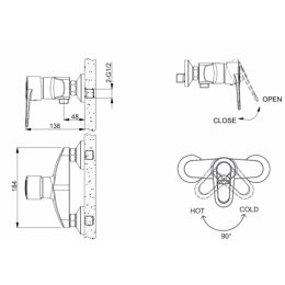 Смеситель для душа Bravat Loop (F9124182CP-01-RUS)