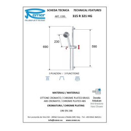 Душевая стойка REMER (315R321HG) хром