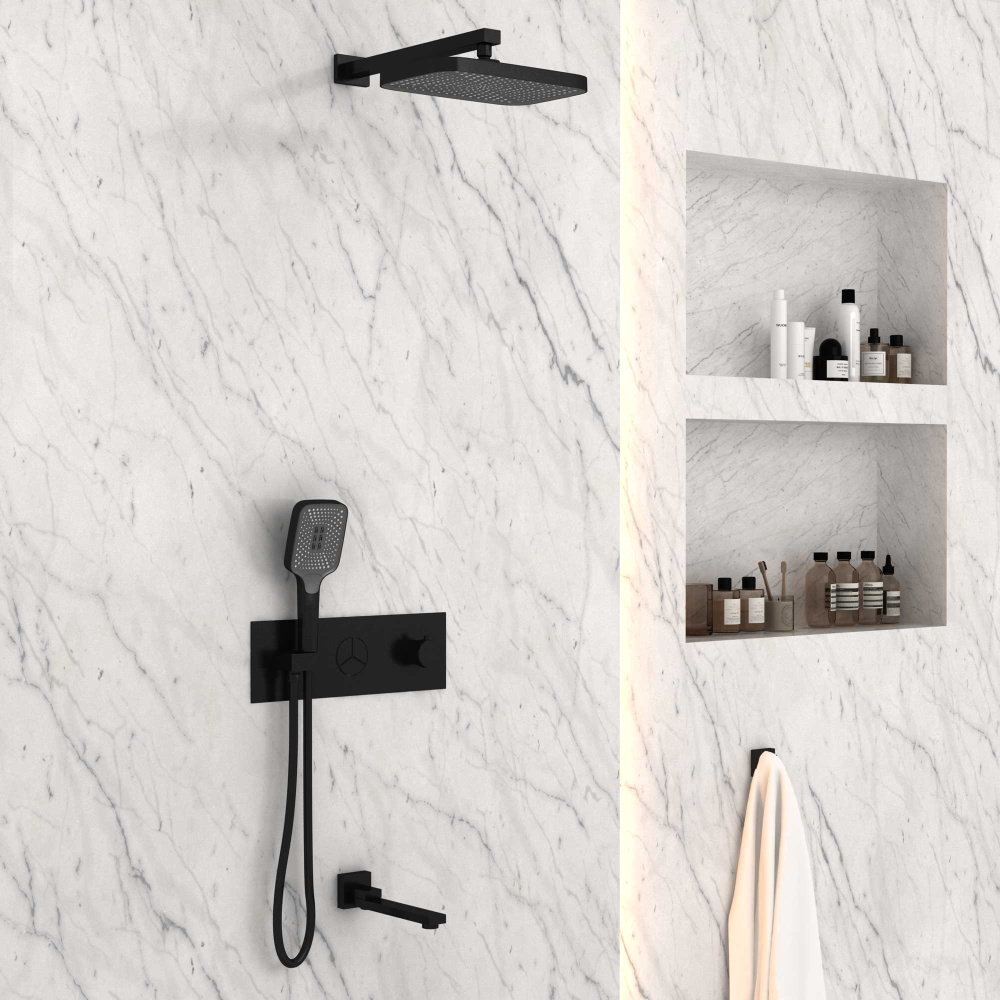 Фото Душевой комплект Vincea (VSFW-432T1MB) черный матовый