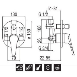 Nobili Skipper SK11100CR Смеситель для душа (хром)