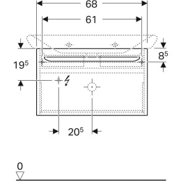 Тумба под раковину Geberit myDay Y824081000, 70 см, цвет какао с молоком