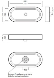 Накладная раковина Hatria Area (Y0UF01) белый