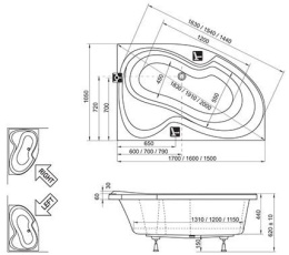 Фото Акриловая ванна 150x105 Ravak (CK21000000), угловая, асимметричная