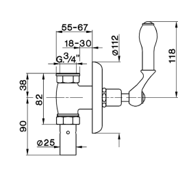 Вентили и переключатели Запорный вентиль Cisal Arcana AR00271021, хром