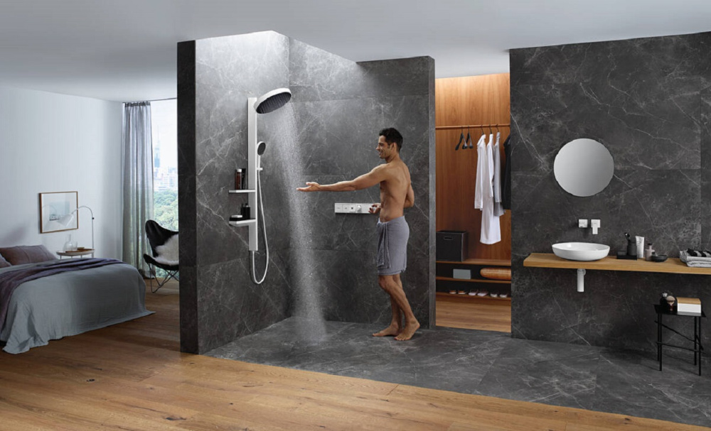 Смеситель для душа Hansgrohe RainSelect (15380990) полированное золото