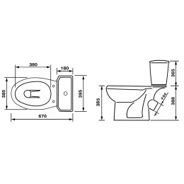 Фото Оскольская керамика 7458 43360130202 Унитаз-компакт Старый Оскол "ЭЛИССА" цвет красный, арматура, си