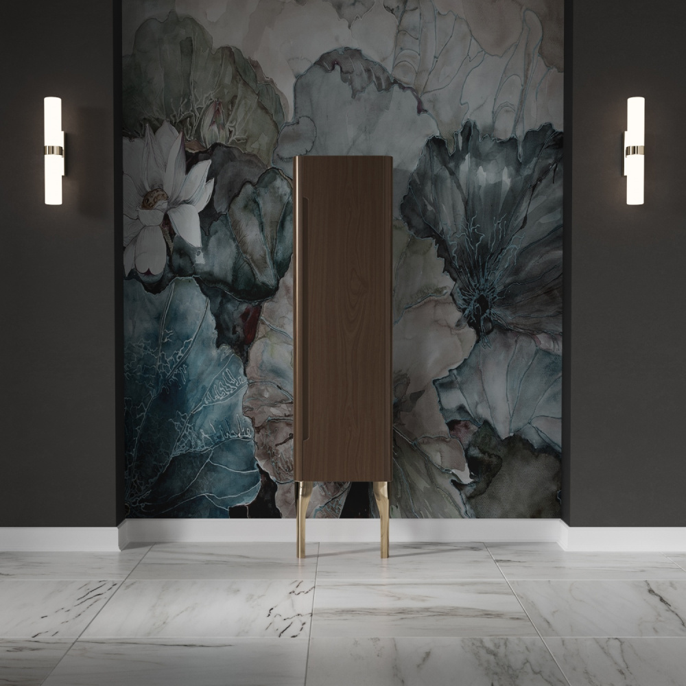 Фото Kerasan Waldorf 925746 DX Колонна подвесная 40х35х129 см, с дверкой, петли справа DX, цвет темный ор