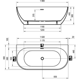 Акриловая ванна 166x80 Ravak (XC00100033)