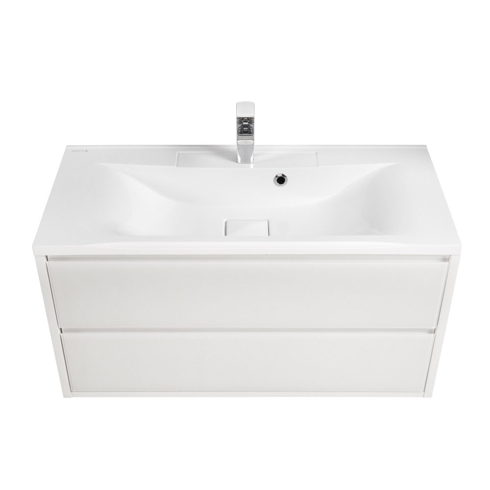 Тумба под раковину Aquaton Римини 100 белый глянец 1A232801RN010 NEW