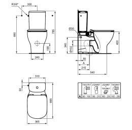 Напольный унитаз T008201 Ideal Standard TESI AquaBlade® (евробелый)