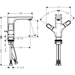 Hansgrohe Axor Urquiola 11024000 Смеситель для раковины