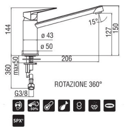 Nobili Sky SY97113/1CR Смеситель для кухни (хром)