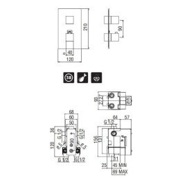 NOBILI Tower TW00102CR_WE00102 Термостат для душа (хром)