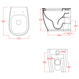 Фото Унитаз напольный ArtCeram Atelier (ATV002 17 00) черный матовый