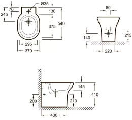 Биде напольное Jacob Delafon Cleo 1889 EBI0002-0