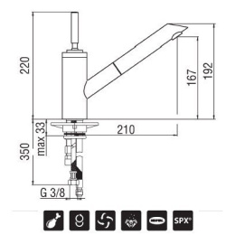 NOBILI Oz T6 OZ117/8T6CS Смеситель для кухни (хром/сатин)