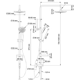 Фото Душевая система Swedbe Harmony 5006 Хром