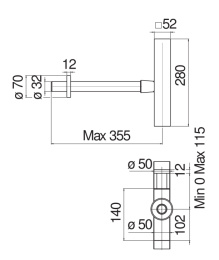 Nobili Rubinetterie AV00102/3BM Сифон для раковины, матовый черный
