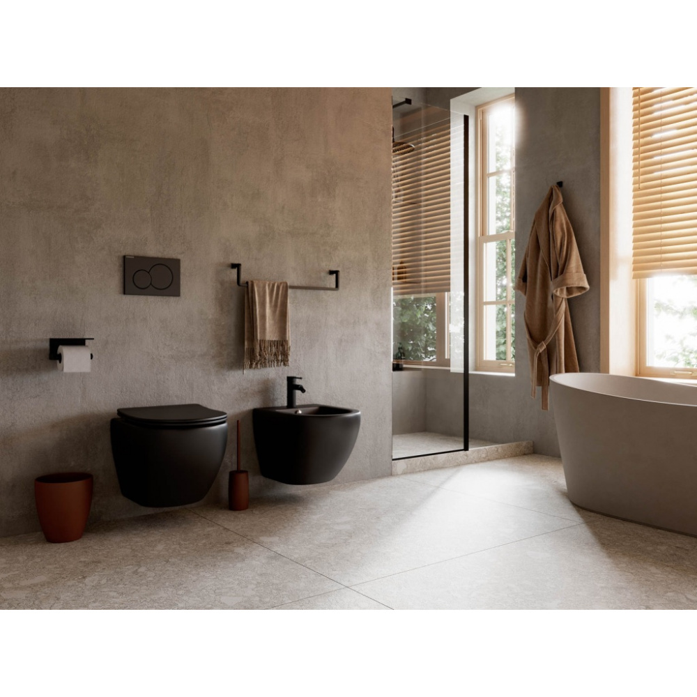 Подвесной унитаз Ceramica Nova METROPOL CN4002MB с сиденьем