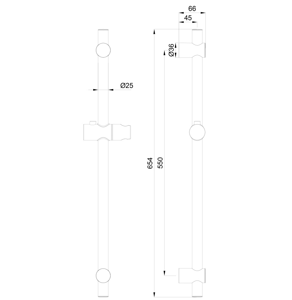 Душевая штанга Wonzon&Woghand (WW-SL04-MW) Белый