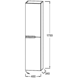 Шкаф пенал Jacob Delafon Nona 40 L EB1893LRU-442 подвесной Серый антрацит
