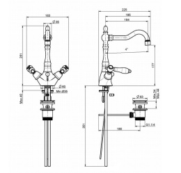 FIMA Carlo Frattini Herend F5411CR Смеситель для раковины