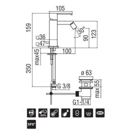 NOBILI Solido F SF00119/2CR Смеситель для биде (хром)