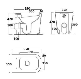 Приставной унитаз Galassia Meg11 (5409), цвет белый