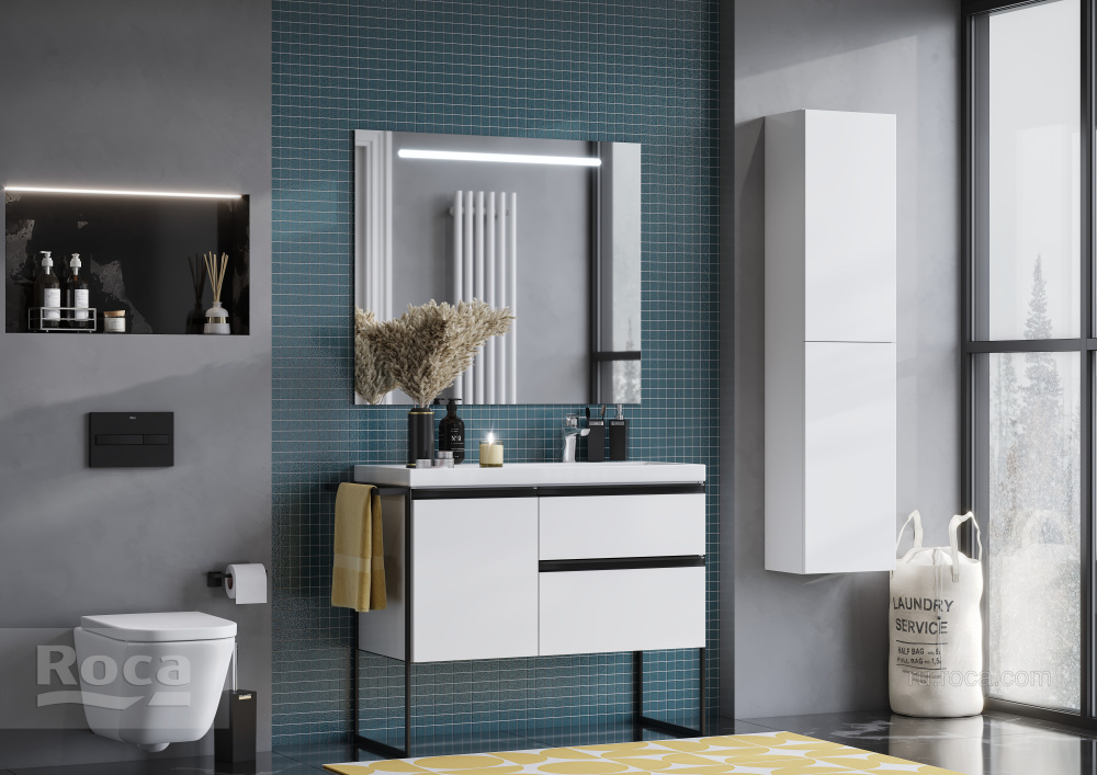 Фото Тумба под раковину Roca Domi (A857478806) белый глянцевый