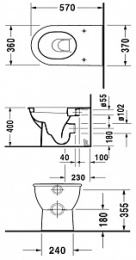 Приставной унитаз Duravit Darling New 2139090000, белый