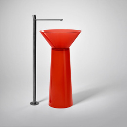 Фото Antonio Lupi Albume ALBUME20 Sangria/cr Пьедестал для раковины с выпуском в пол, сифоном и гибким шл