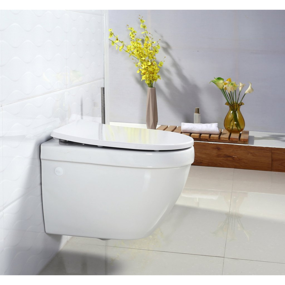 Инсталляция Am.Pm с безободковым унитазом BelBagno Cento-R BB509CH, сиденье микролифт клавиша хром