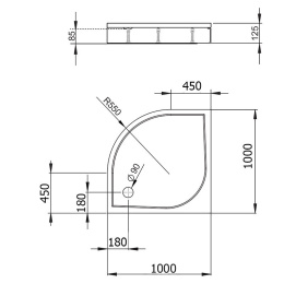 Душевой поддон из искусственного камня Radaway Paros A 100x100x13 белый MBA1010-03-1