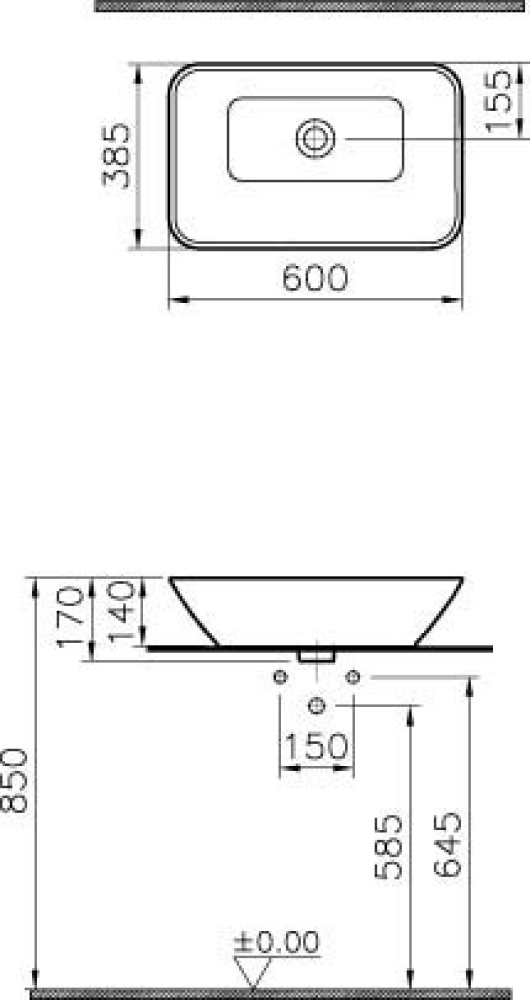 Фото Накладная раковина Vitra Geo (7425B003-0012) белый