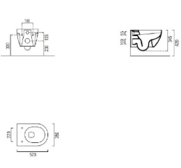 Фото Подвесной унитаз GSI City 911611 безободковый, белый глянцевый
