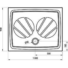 Фото Душевой поддон из искусственного камня Ravak Gigant Pro 100x90 XA03A701010 Белый
