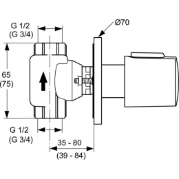 Встраиваемый вентиль Ideal Standard CERATHERM 100 A4656AA