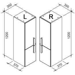 Шкаф боковой Ravak Chrome (X000000542), белый