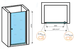 Parly DE90B Дверь душевая в нишу (90x185)