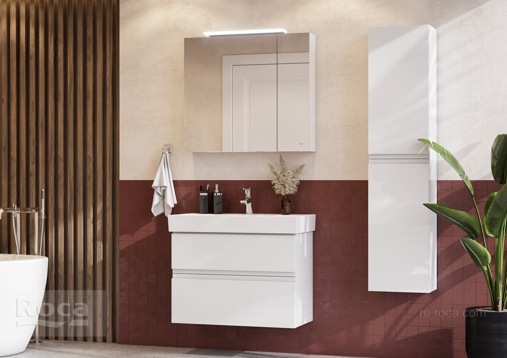 Фото Зеркальный шкаф Roca Oleta (A857647501) белый, матовый