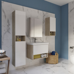 Полупенал подвесной Dreja Perfecto 35 см, дуб эврика/белый глянец, 99.0815