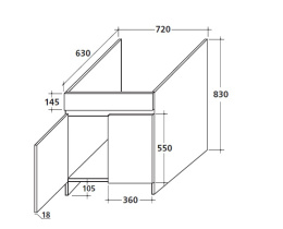 Тумба для постирочной раковины Galassia Osiride (9022), цвет белый