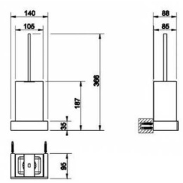 Ершик для туалета Gessi Rettangolo (20820#031) черный