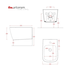 Фото Биде подвесное ArtCeram A16 (ASB001 39 00) коричневый