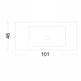 Фото Armadi Art Vallessi 838-100-WG Столешница моноблок Vallessi 100 белая керамика глянец